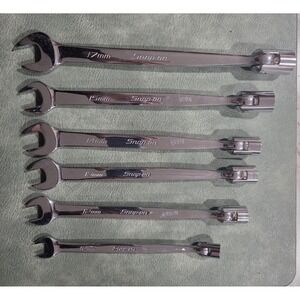 Snap On FHOM606A  - 6 Pc Metric 12 Pt Flex Head/Open End Combination Wrench Set
